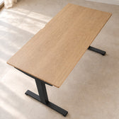 Model 301 Electric Standing Desk | Oak Veneer | 48 x 24 in | Black Legs