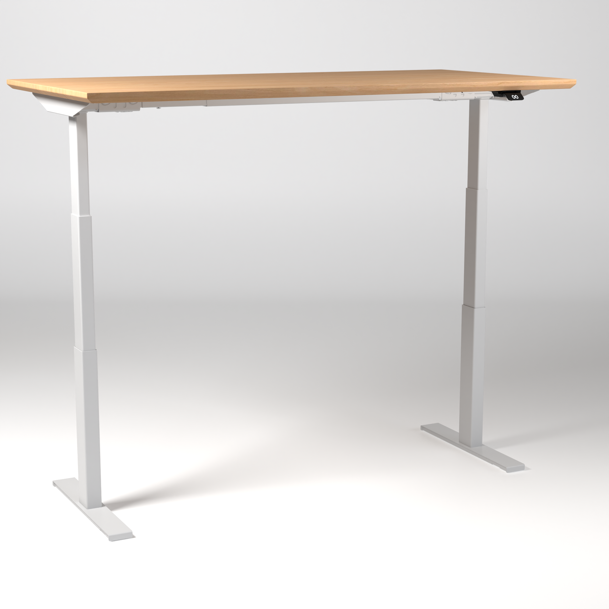 Model 304 | Pro High-Speed Solid-Wood Desk (58"x29") | Oak Wood | White Legs