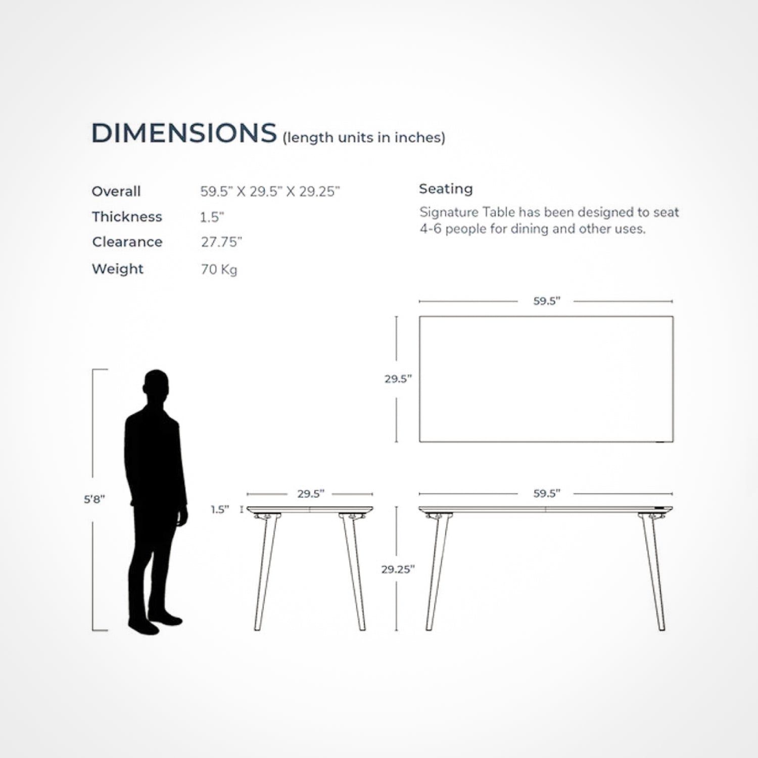 Model 205 Pro Desk (5x2.5 feet) - Solid Teak Wood/Black Legs