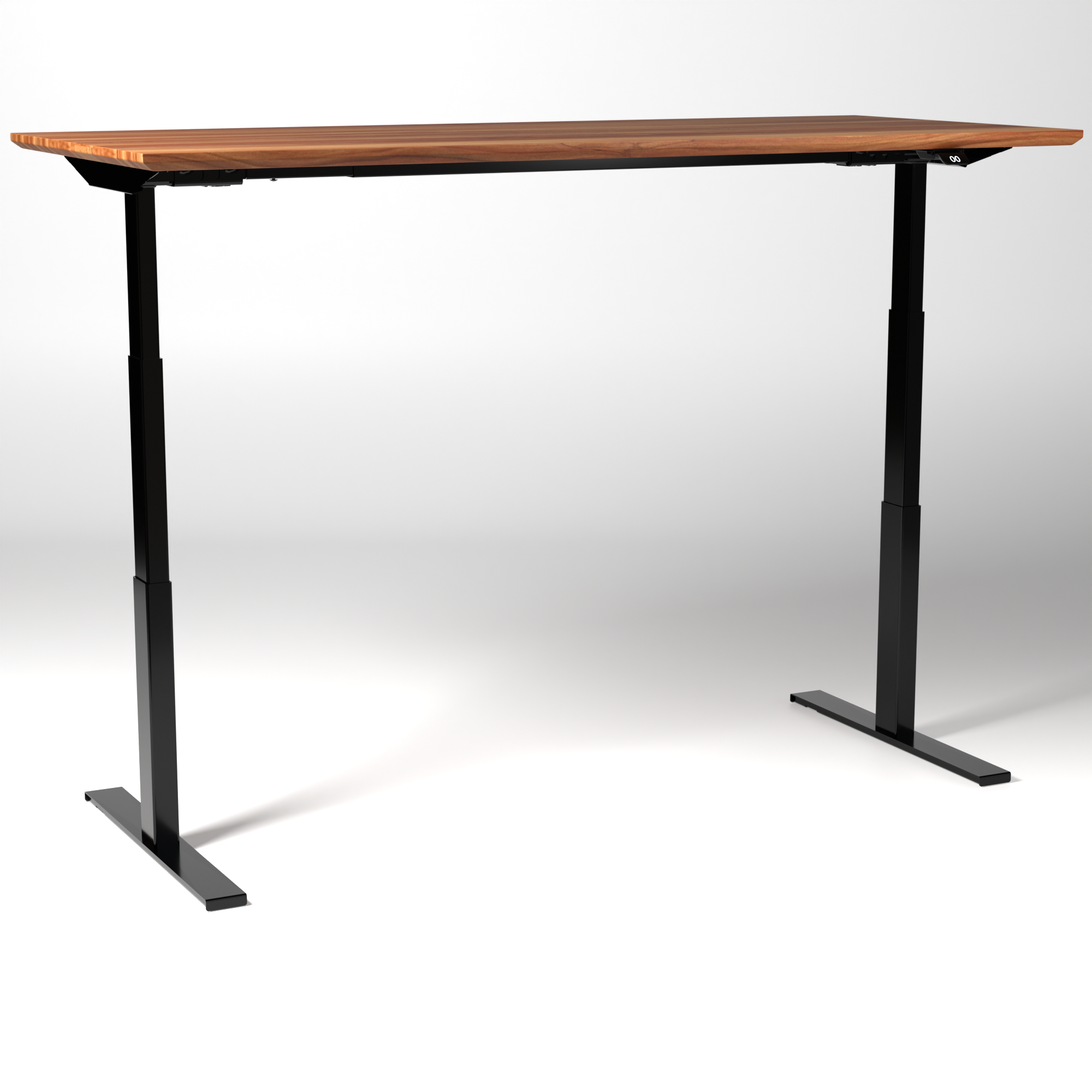 Model 304 | Pro High-Speed Solid-Wood Desk (68"x29") | Teak Wood | Black Legs
