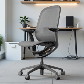 Pelicanwork ergonomic office chair with mesh back in modern office setting, Model 77