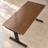 Model 301 Electric Standing Desk | Walnut Veneer | 48 x 24 in | Black Legs