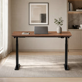 Model 304 Pro Electric Standing Desk | Walnut Wood | 55 x 28 in | Black Legs