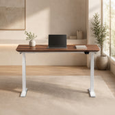 Model 304 Pro Electric Standing Desk | Walnut Wood | 55 x 28 in | White Legs