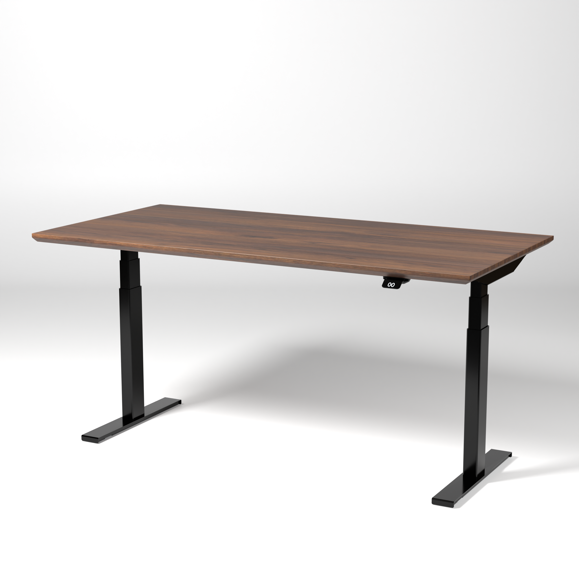 Model 304 | Pro High-Speed Solid-Wood Desk (58"x29") | Walnut Wood | Black Legs