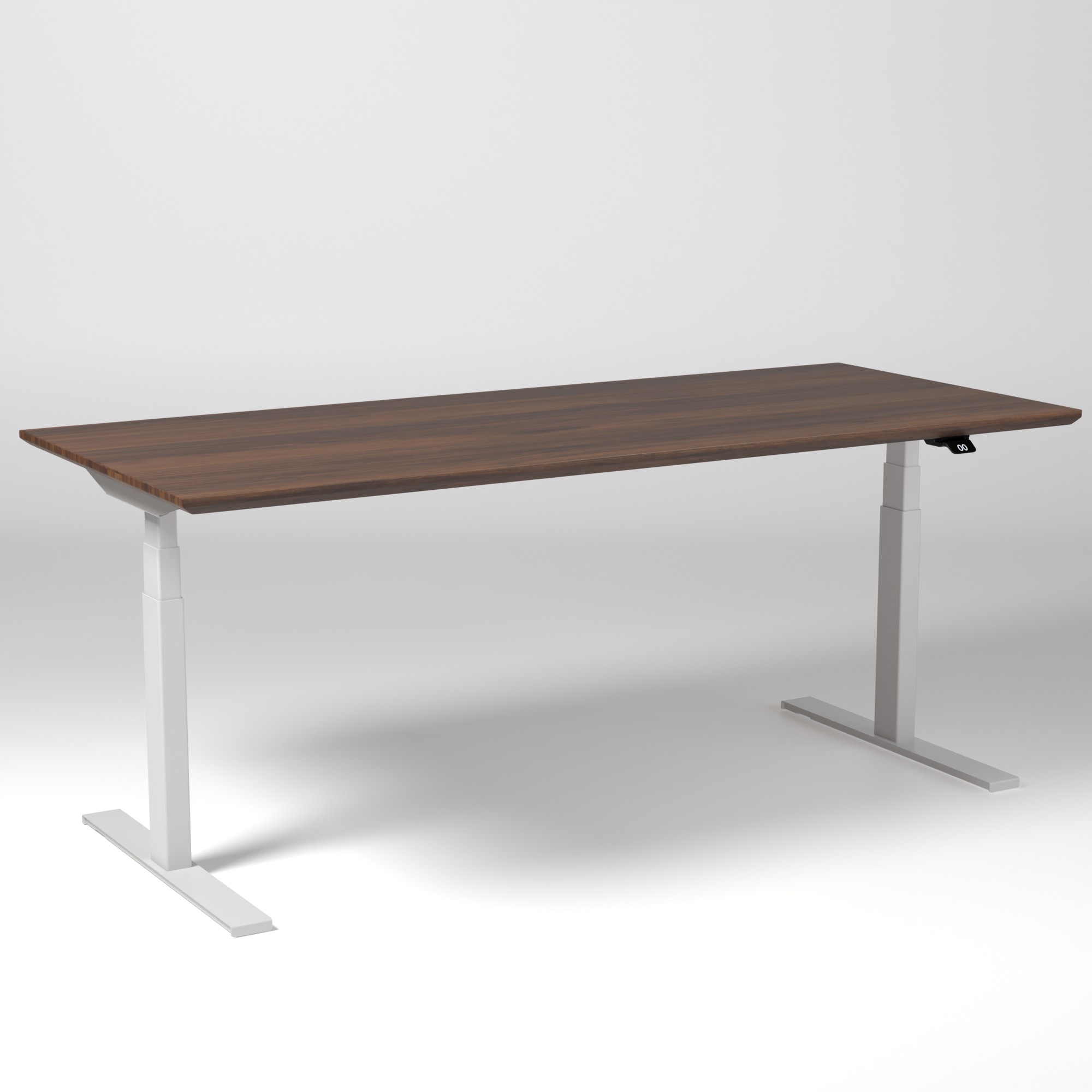 Model 304 | Pro High-Speed Solid-Wood Desk (68"x29") | Walnut Wood | White Legs
