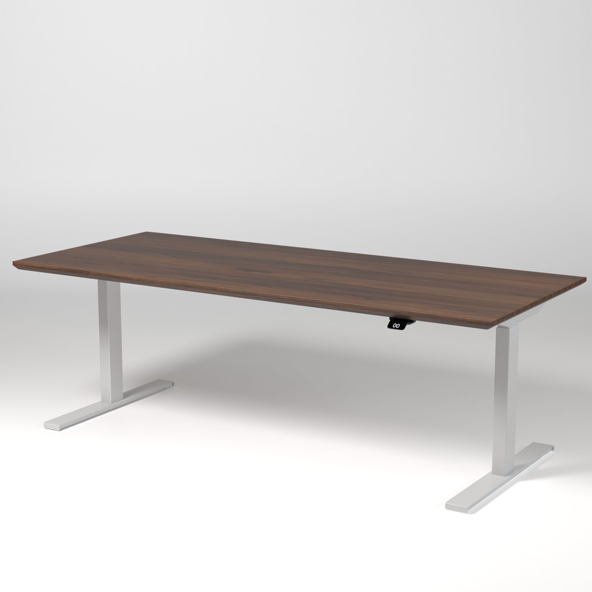 Model 304 | Pro High-Speed Solid-Wood Desk (68"x29") | Walnut Wood | White Legs