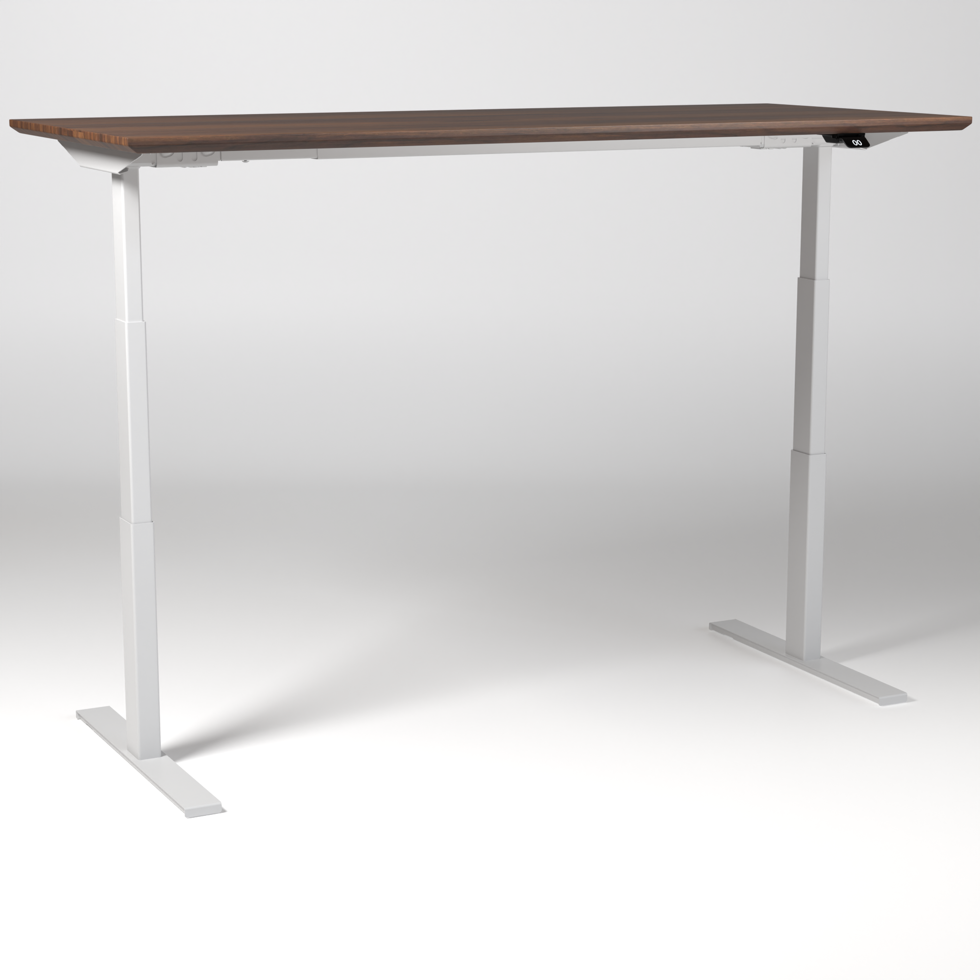 Model 304 | Pro High-Speed Solid-Wood Desk (68"x29") | Walnut Wood | White Legs