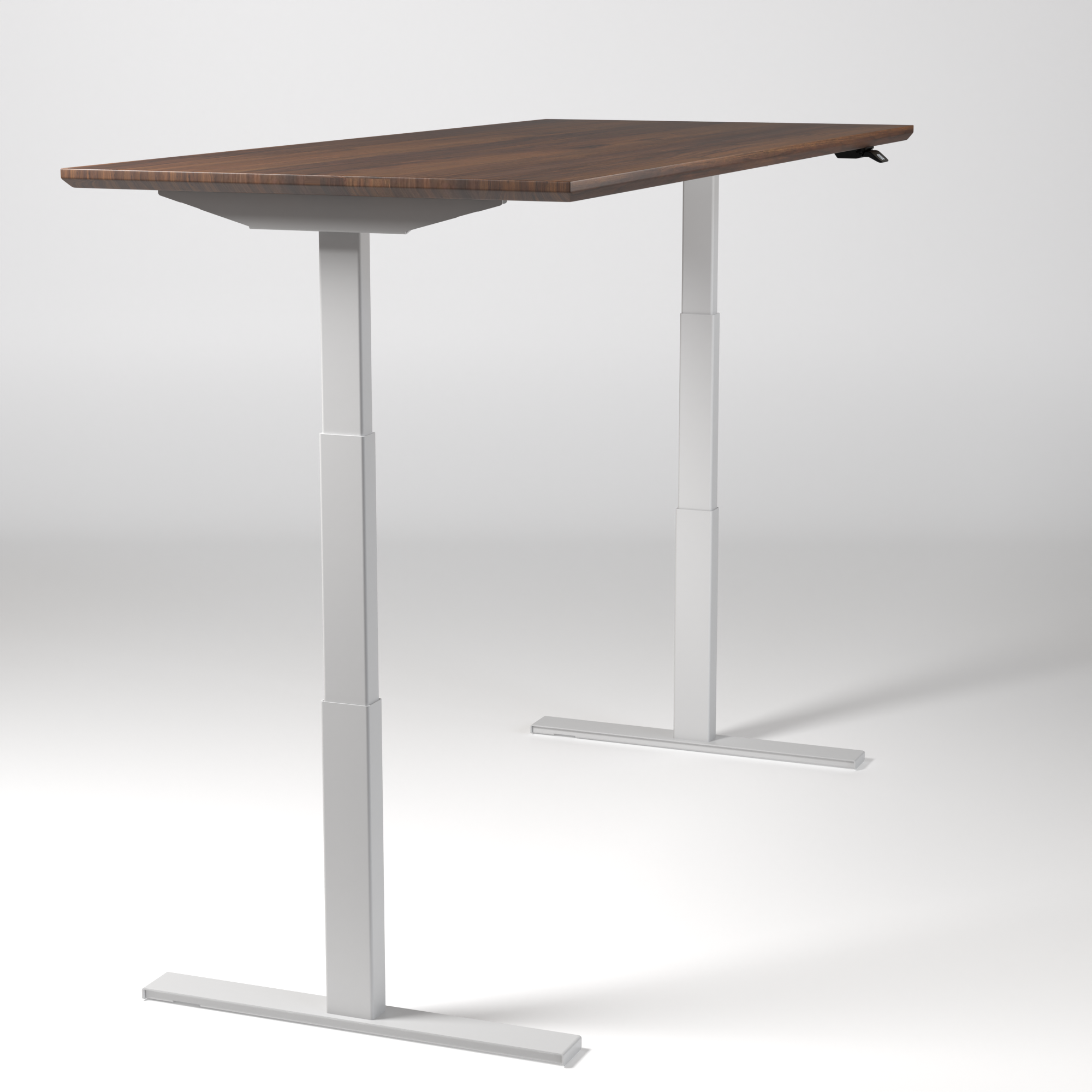 Model 304 | Pro High-Speed Solid-Wood Desk (68"x29") | Walnut Wood | White Legs
