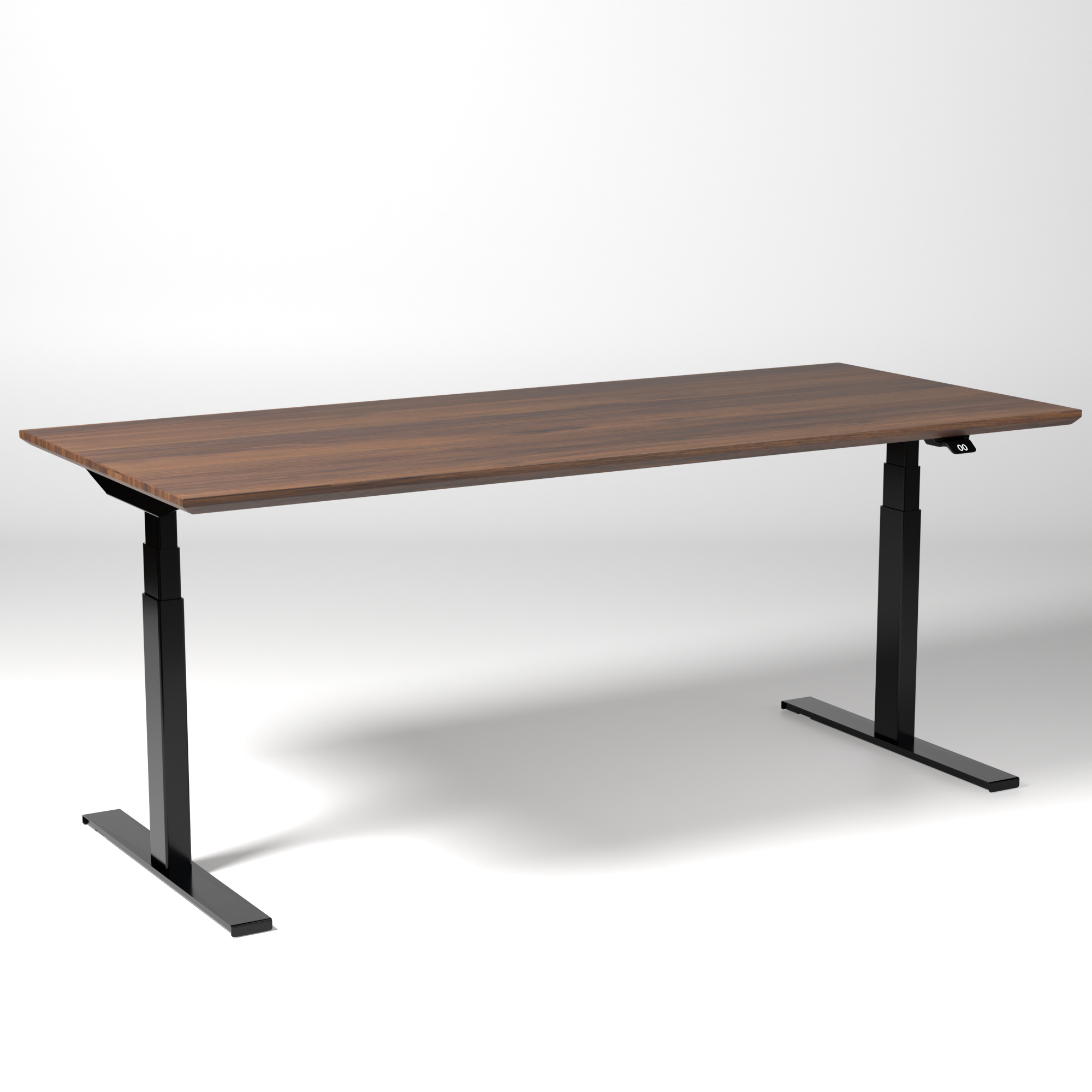 Model 304 | Pro High-Speed Solid-Wood Desk (68"x29") | Walnut Wood | Black Legs