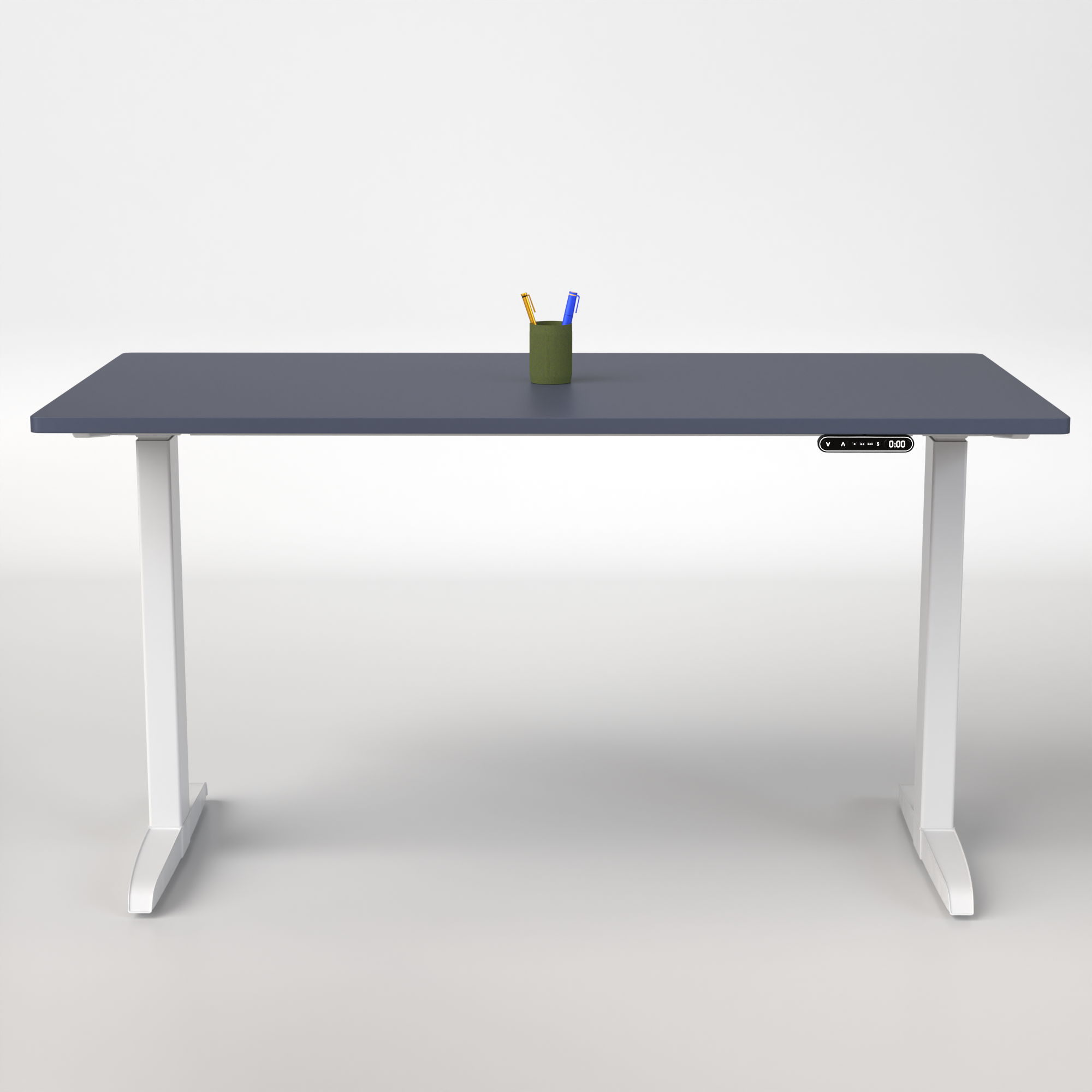 Model 301 | Everyday Electric Sit-Stand Desk (55"x27") | Blue | White Legs
