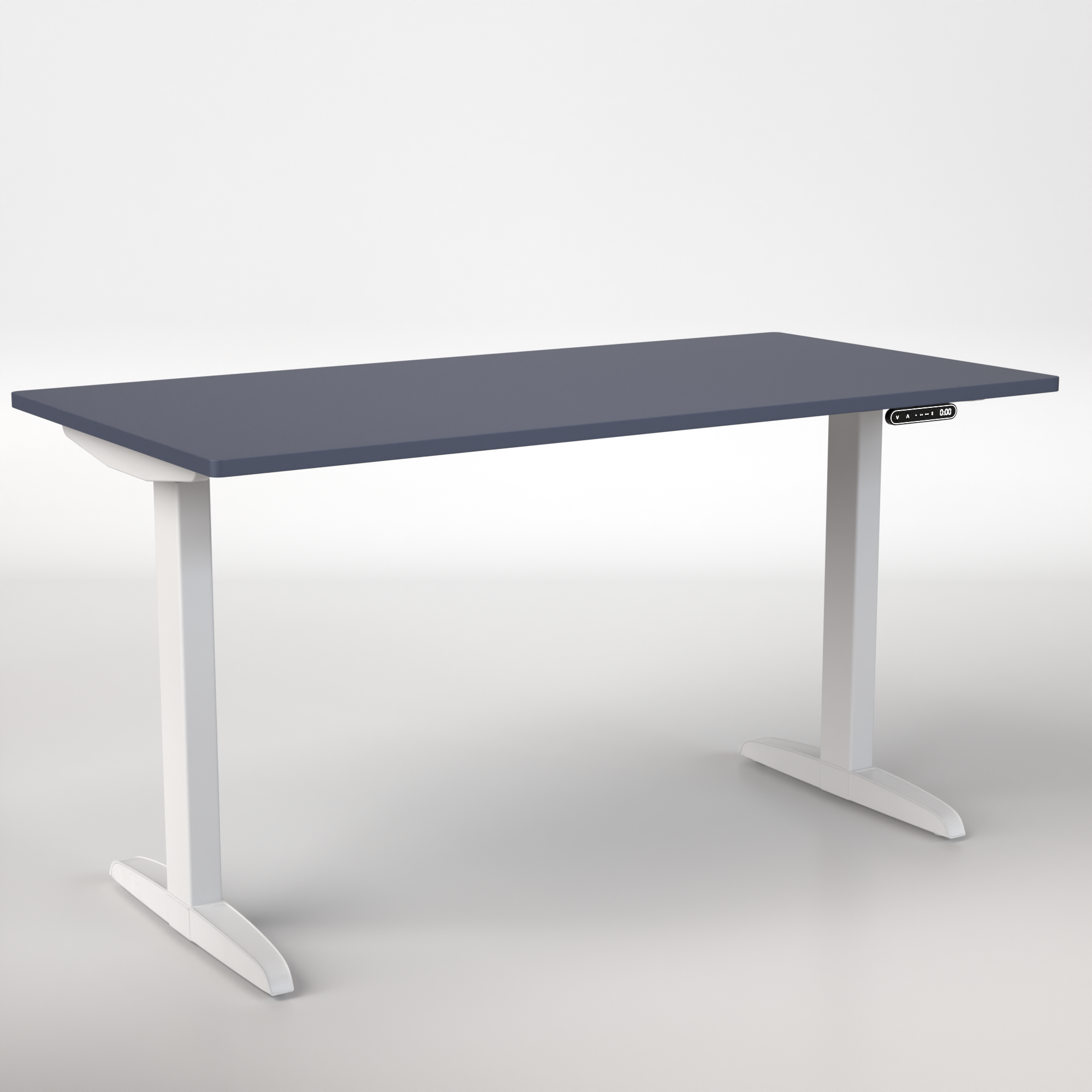 Model 301 | Everyday Electric Sit-Stand Desk (55"x27") | Blue | White Legs