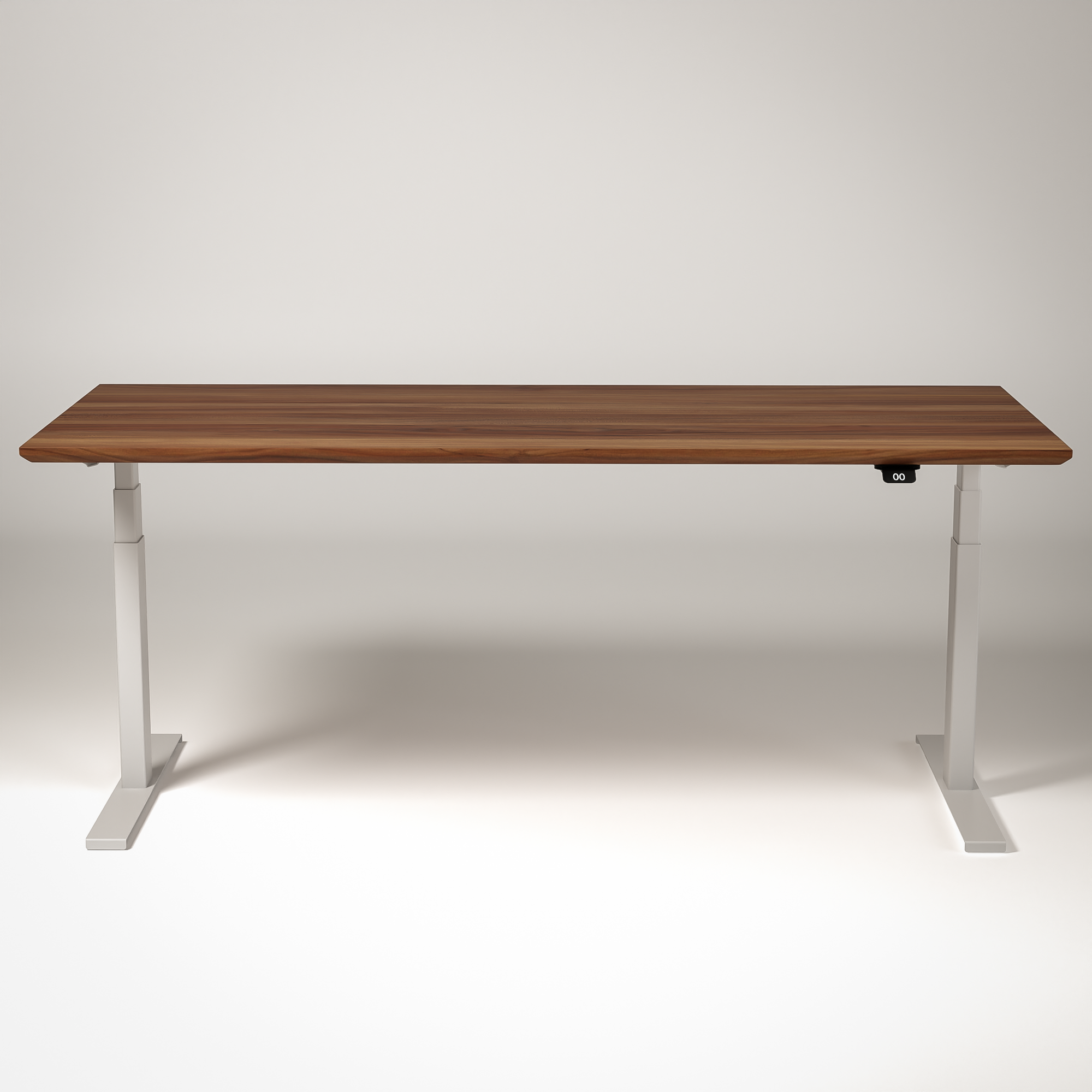 Model 304 | Pro High-Speed Solid-Wood Desk (68"x29") | Teak Wood | White Legs